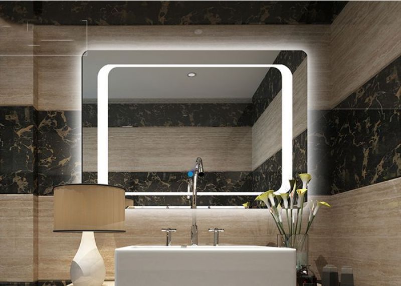 Gương đèn led phòng tắm SMHome N500x700 (Tích hợp đèn led và công tắc cảm ứng trên gương - Gương ngang 500mm X 700mm) giá rẻ