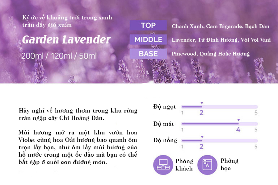 Tinh dầu tán hương Cocodor Reed Diffuser phiên bản Lavender 200ml