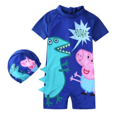 Set đồ bơi liền thân cho bé trai kèm nón bơi