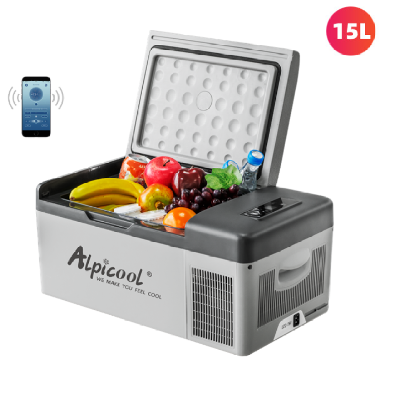 Tủ lạnh mini dùng trong nhà và trên ô tô nhãn hiệu Alpicool C15 công suất 40W dung tích 15 Lít