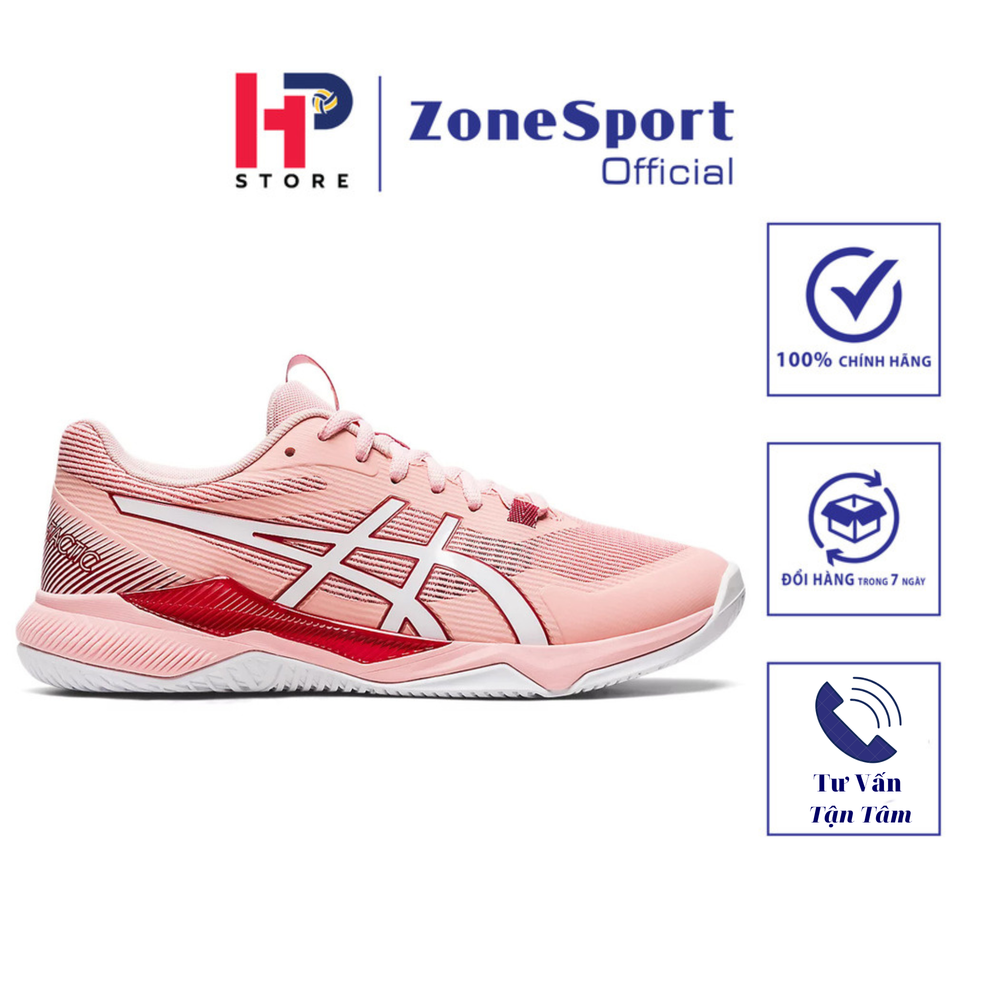 Giày Bóng Chuyền Nữ Asics Gel Tatic Hồng - Giày Chuyên Cầu Lông,Tennis