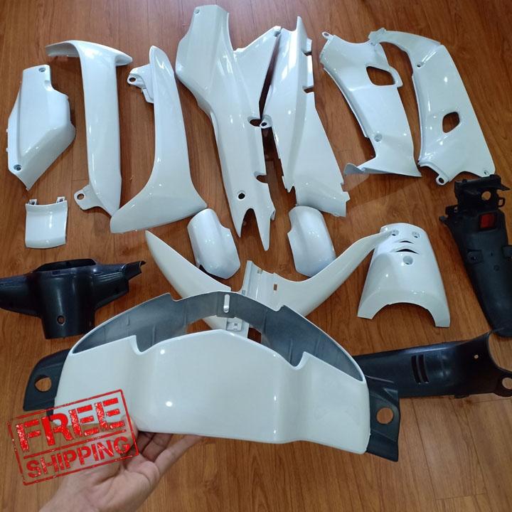 [ANH EM ƠI! MIỄN SHIP] Bộ dàn áo xe WAVE alpha - Wave Zx - Wave 110 đời xe 1997 đến 2006, nhựa ABS nguyên sinh màu TRẮNG FS538 - có TẶNG BỘ TEM xịn., phụ tùng xe máy