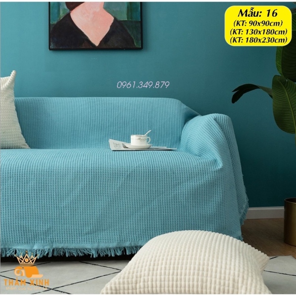 [CÓ SIZE LỚN] Khăn Thảm phủ Sofa chống bụi bẩn Mền đắp thư giãn Thảm Sofa phòng khách loại một màu [HÀNG CÓ SẴN]