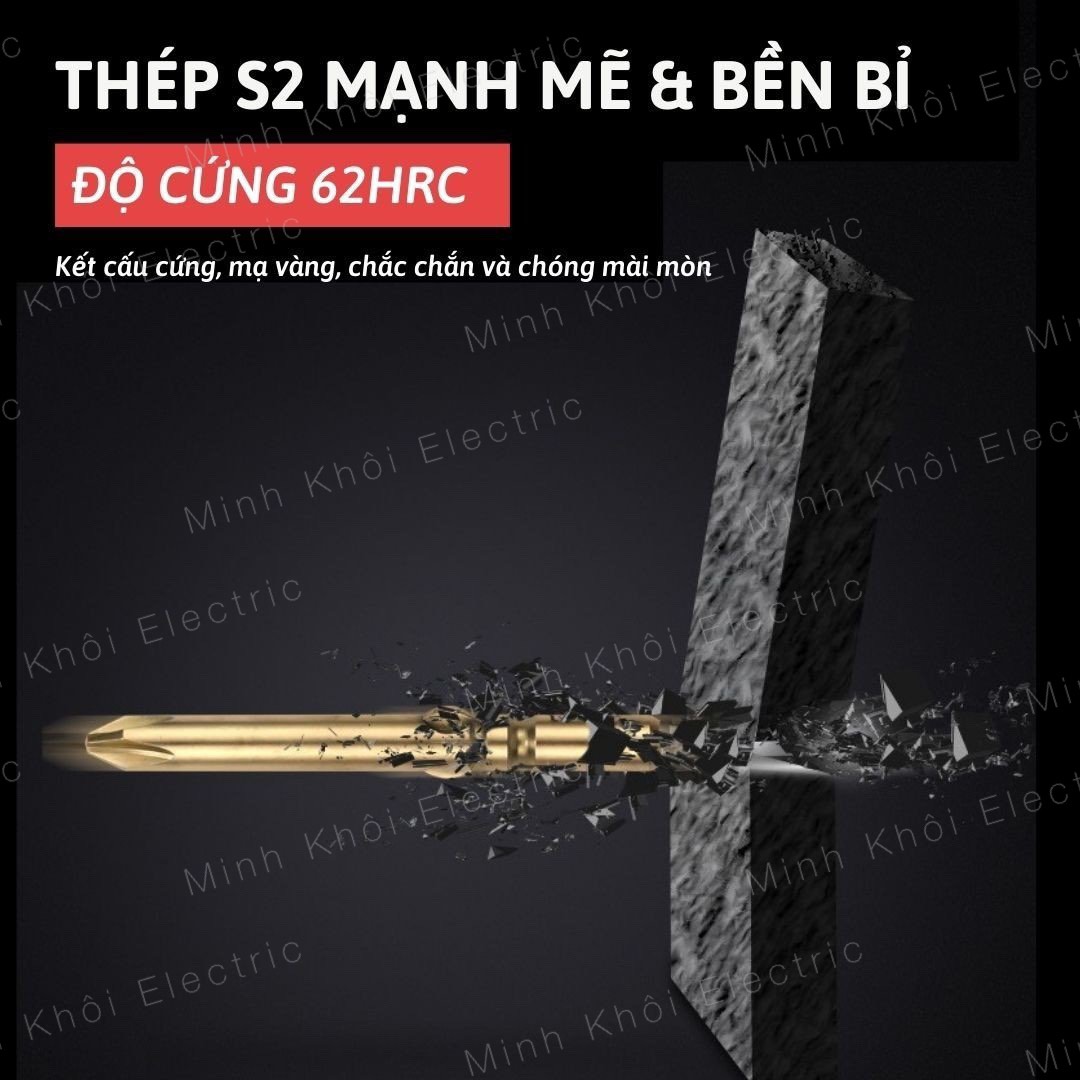 Mũi bắt vít Bosch, bộ 10 đầu vặn vít bosch PH2, đầu bắn vít, mũi vặn vít mạ vàng nam châm