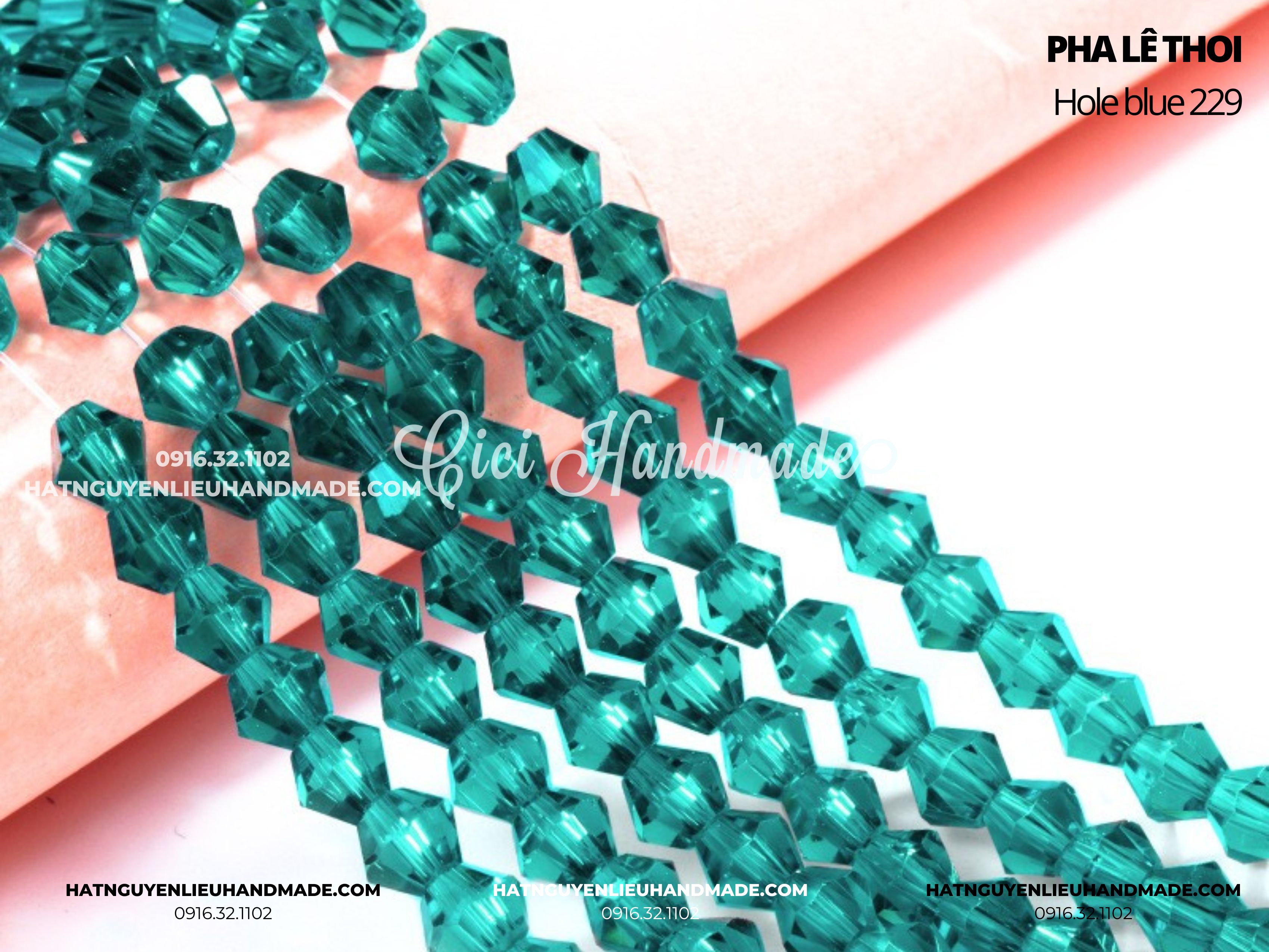 Dây Pha lê thoi 4mm link 2/2 Cici Handmade chuyên hạt đá hạt pha lê hạt cườm hạt trang sức tự làm nguyên liệu DIY