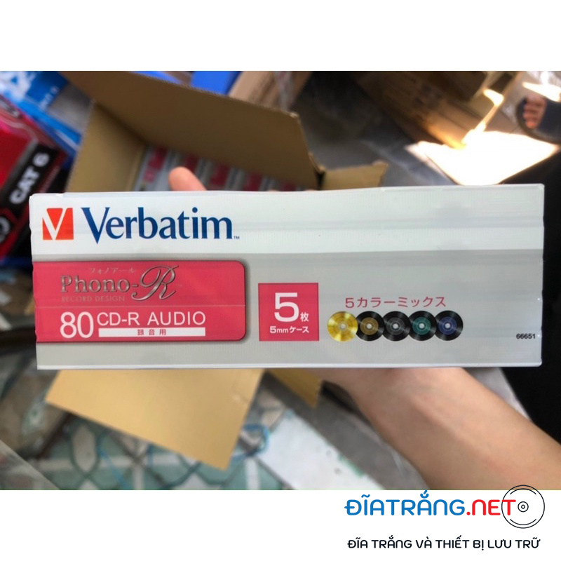 Đĩa trắng CD-R Verbatim Phono 700MB (Combo 5 đĩa)