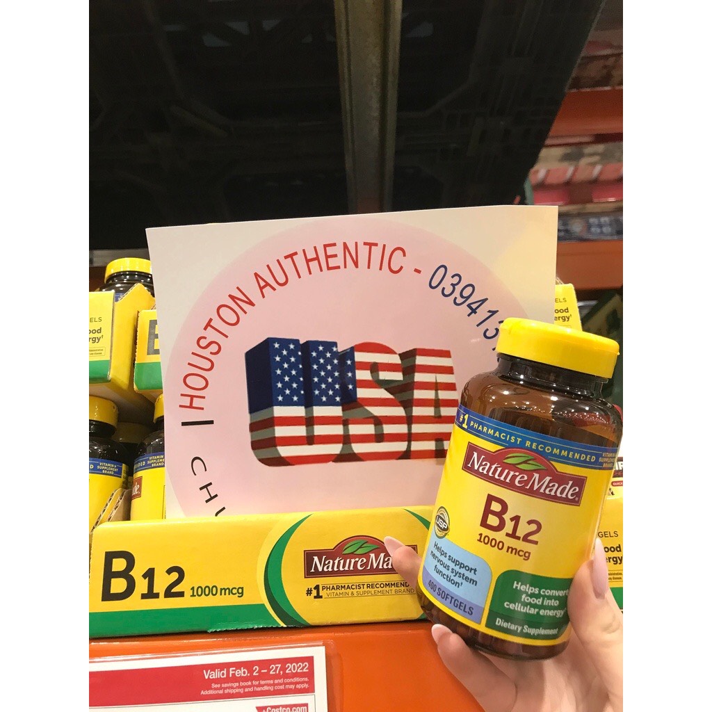 [ĐỦ BILL STORE + AIR] Viên Bổ Sung Vitamin B12 Nature's Bounty - Nature Made - Kirkland_ Live mua hàng tại Mỹ