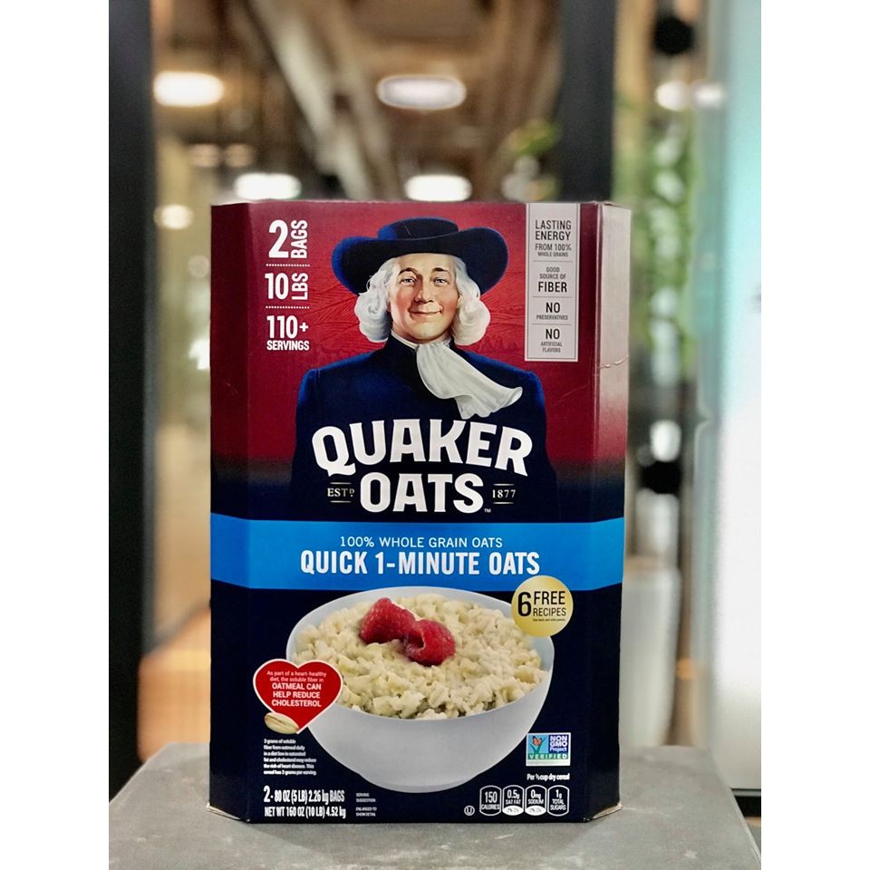 THÙNG YẾN MẠCH QUAKER OATS CÁN DẸT QUICK 1 MINUTE 4.52KG