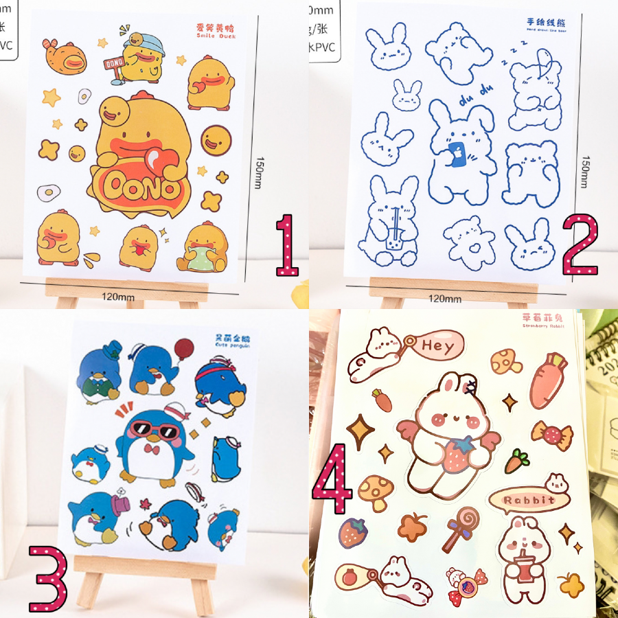 [8 Mẫu]Sticker Hình Dán Đáng Yêu Siêu Dính Không Thấm Nước