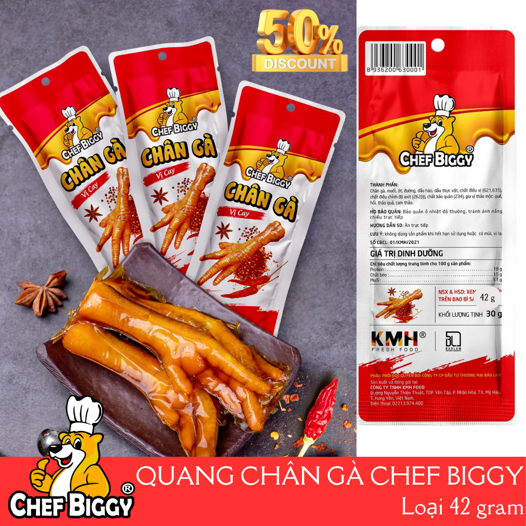 1 chiếc chân gà Vị Cay CHEF BIGGY 42g