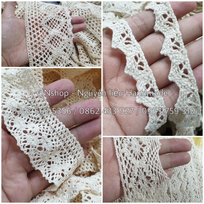 3-5m ren trang trí kiểu dáng Vintage dày đẹp, ren viền may mặc,...