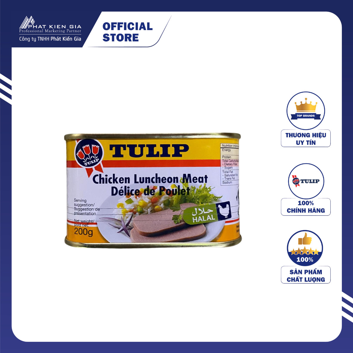 Thịt Gà Hộp Tulip 200g - Nhập Khẩu Đan Mạch | Tulip Chicken Luncheon Meat 200g
