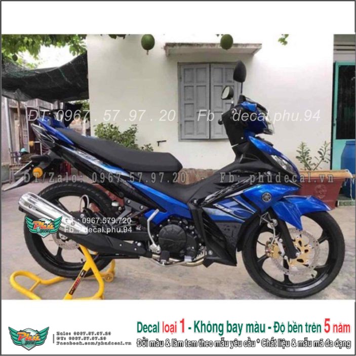 Tem rời ex exciter 135 lc xanh đen mới