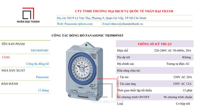 [HCM]Công tắc đồng hồ Panasonic TB35809NE5