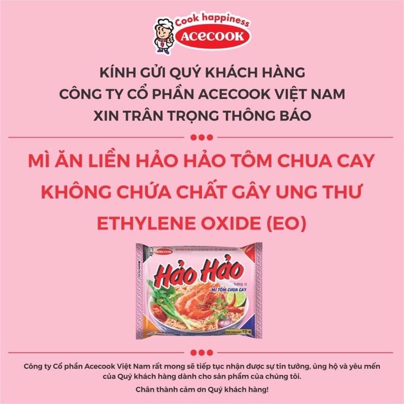 Thùng Mì Tôm Hảo Hảo Chua Cay 30 gói x 75g