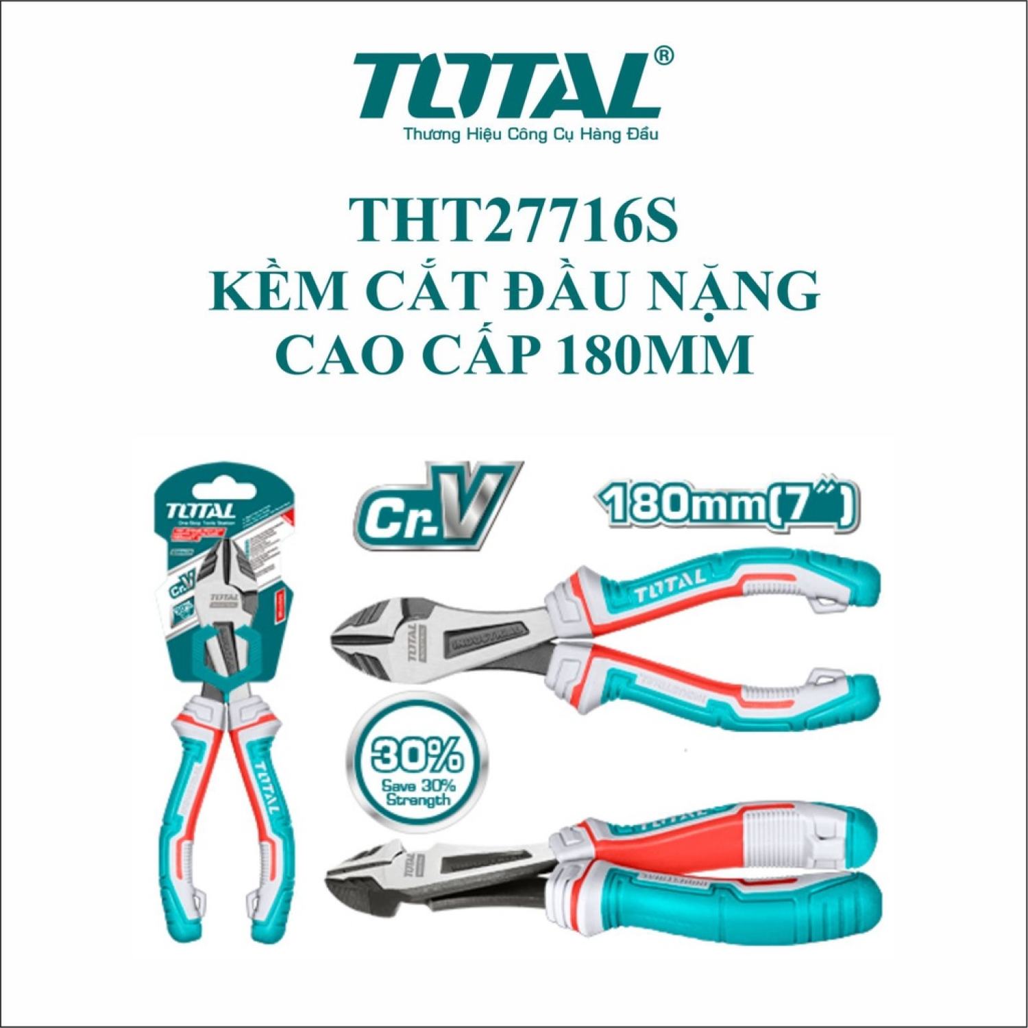 7" kìm cắt đầu nặng cao cấp total tht27716s