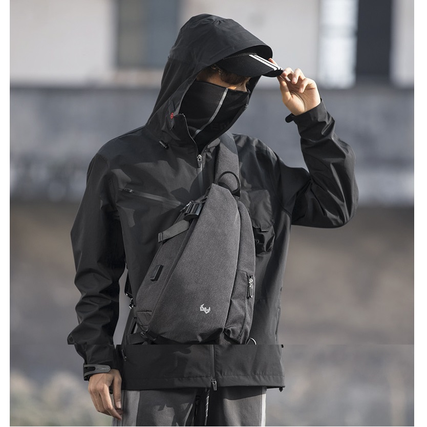 [HCM]Balo Một Quai Reeyee RY2008 Black