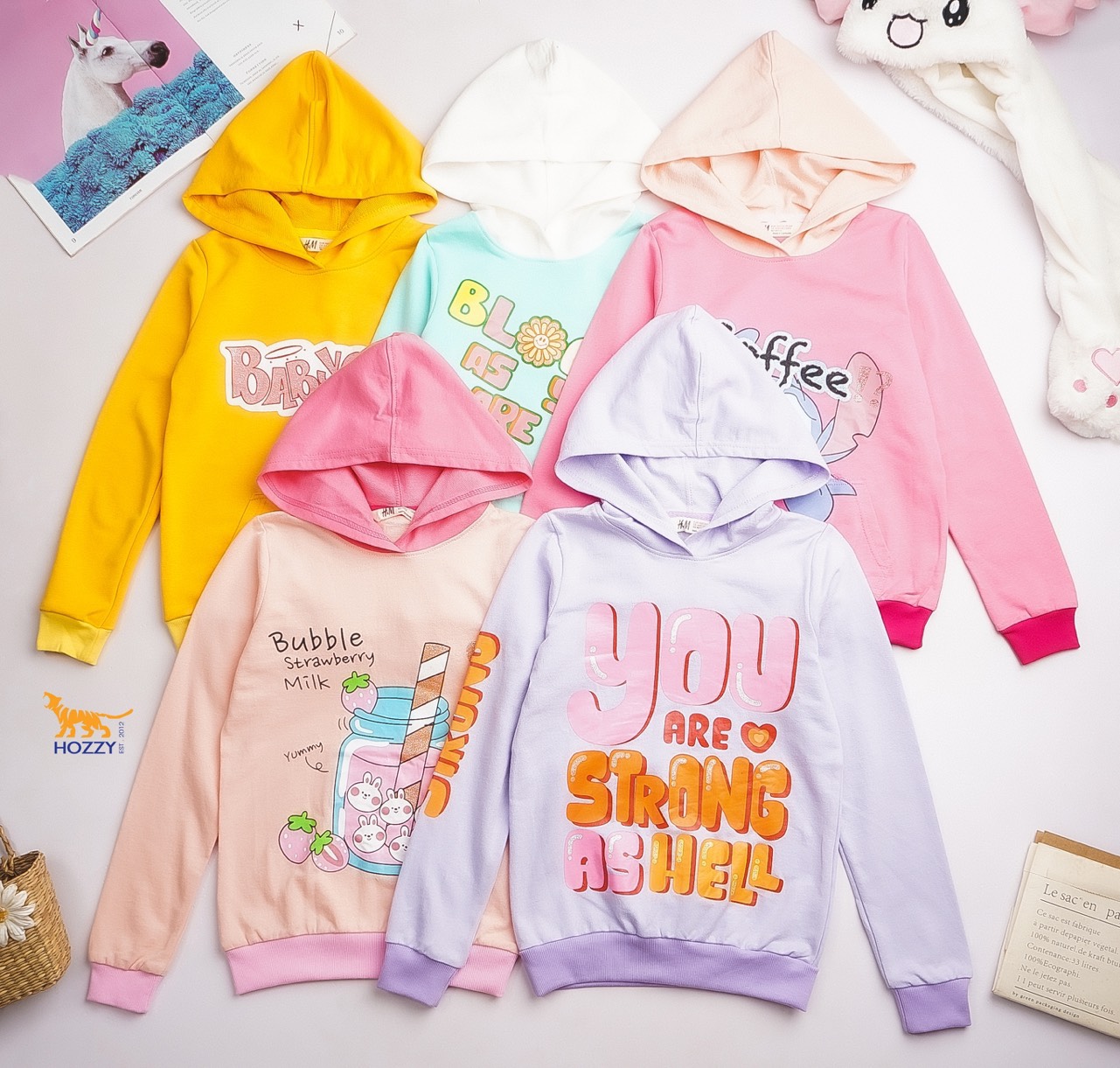 [HCM] Áo hoodies bé gái HM size 20 - 45kg