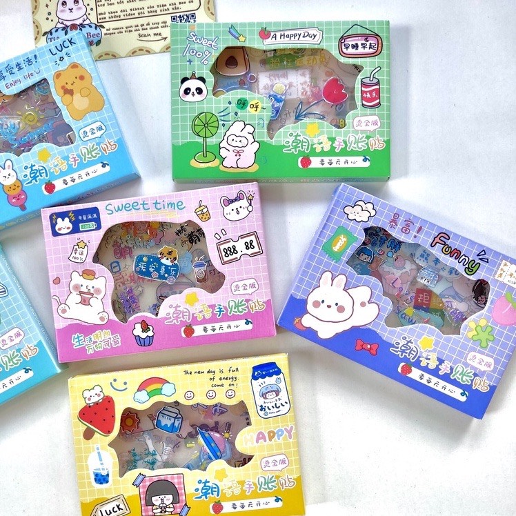 COMBO 3 Hộp sticker 4 tấm/HỘP cute