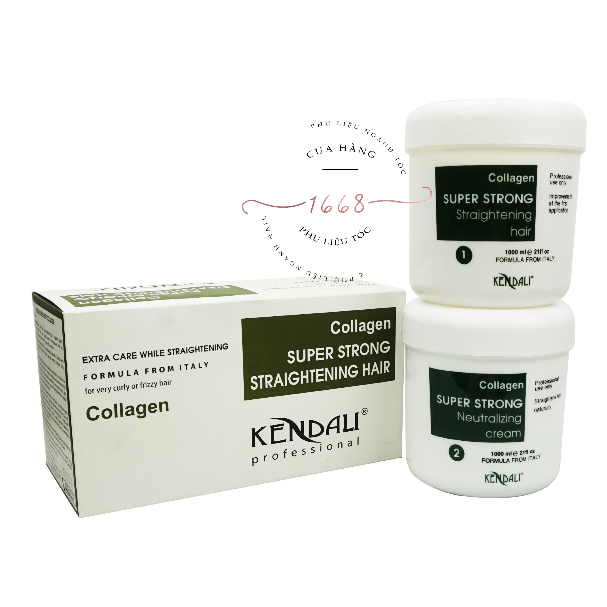 {Chính hãng}Kem duỗi tóc siêu bóng mượt và siêu thẳng COLLAGEN KENDALI 1000mlx2