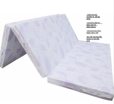 Nệm bông ép Japan Galaxy cao cấp gấp 3 vải gấm Đan Mạch ( 1m6 x 2m x 10cm ) - TẶNG KÈM DRAP THEO KÍCH CỠ NỆM