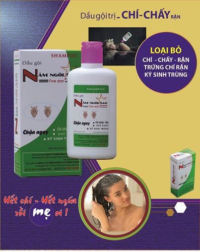 [HCM] Chi-lice-shampoo-shampoo Bath five star specialized treatment: lice eggs lice and parasites outside leather-permethrin 1%