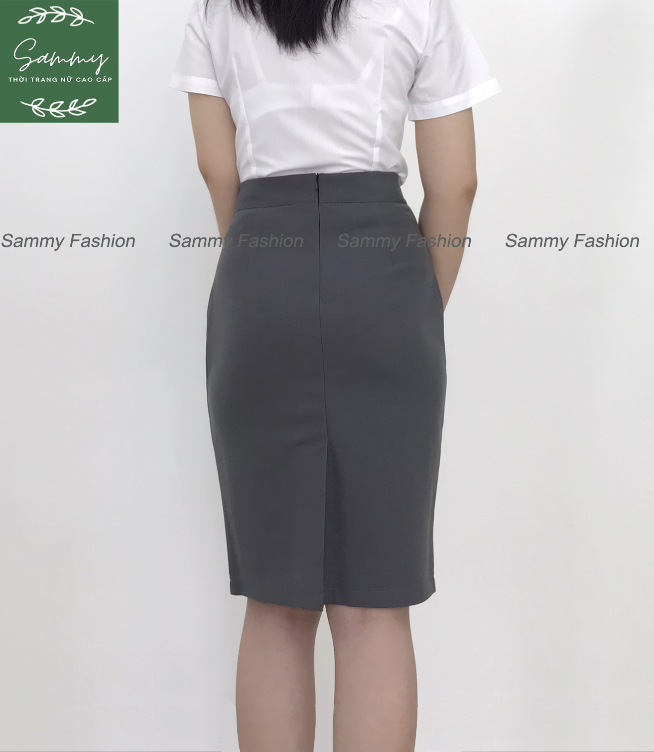 Chân váy công sở váy bút chì bigsize xẻ trước màu đen 53cm CR53V04 [bigsize  từ 45-85kg] | Shopee Việt Nam