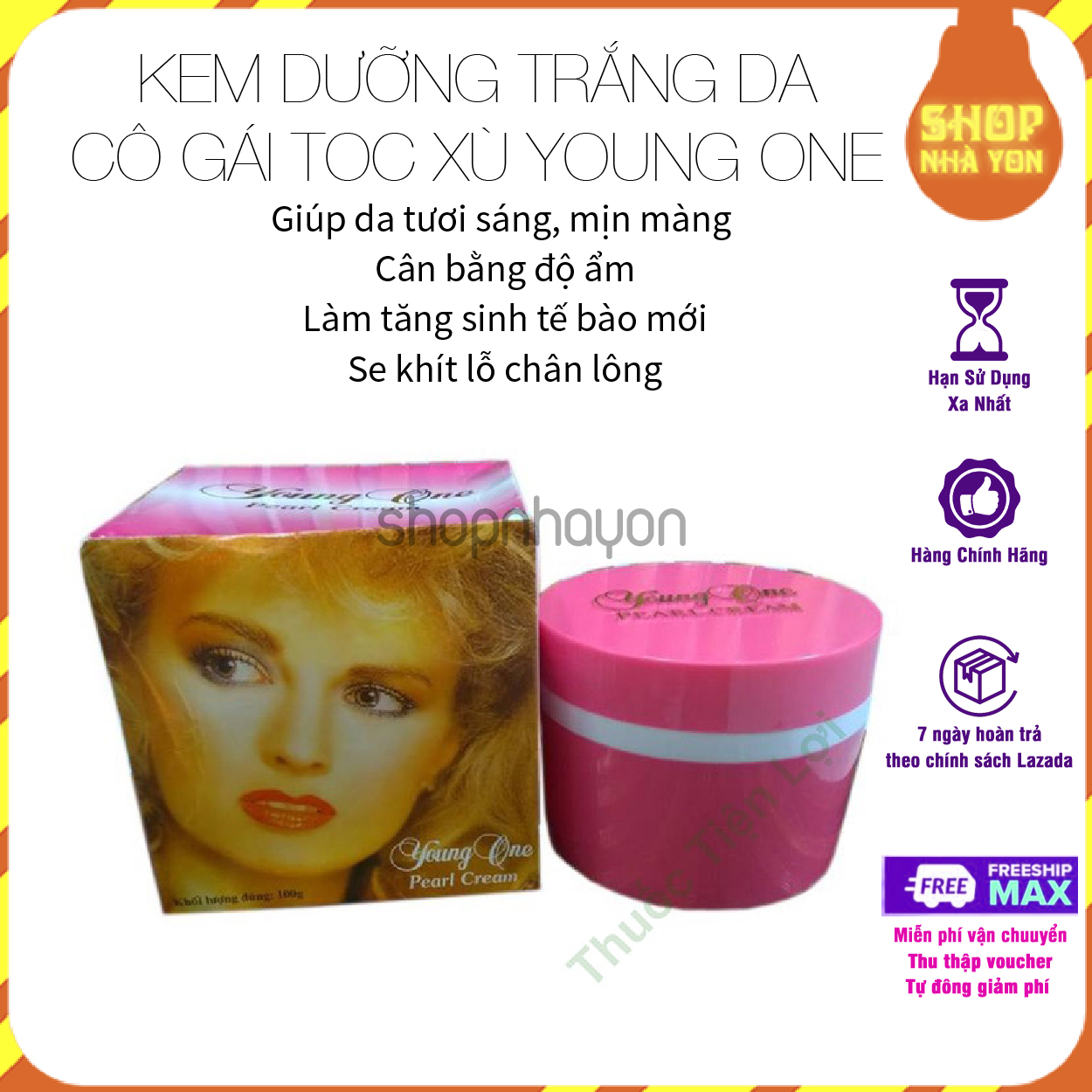 Kem dưỡng trắng da cô gái toc xù young one