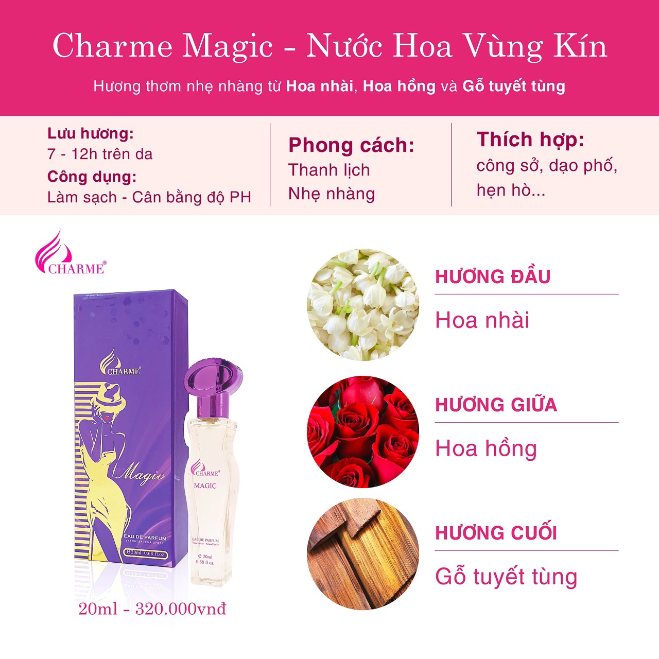 1 cái Túi giấy Good girl 100ml Charme ( màu hồng )