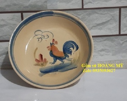 5 Đĩa con gà sâu lòng  20 cm ( sành)