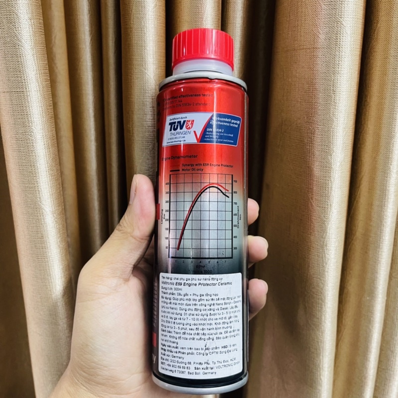 Phụ gia dầu nhớt VOLTRONIC E59 Ceramic bảo vệ động cơ 300ml