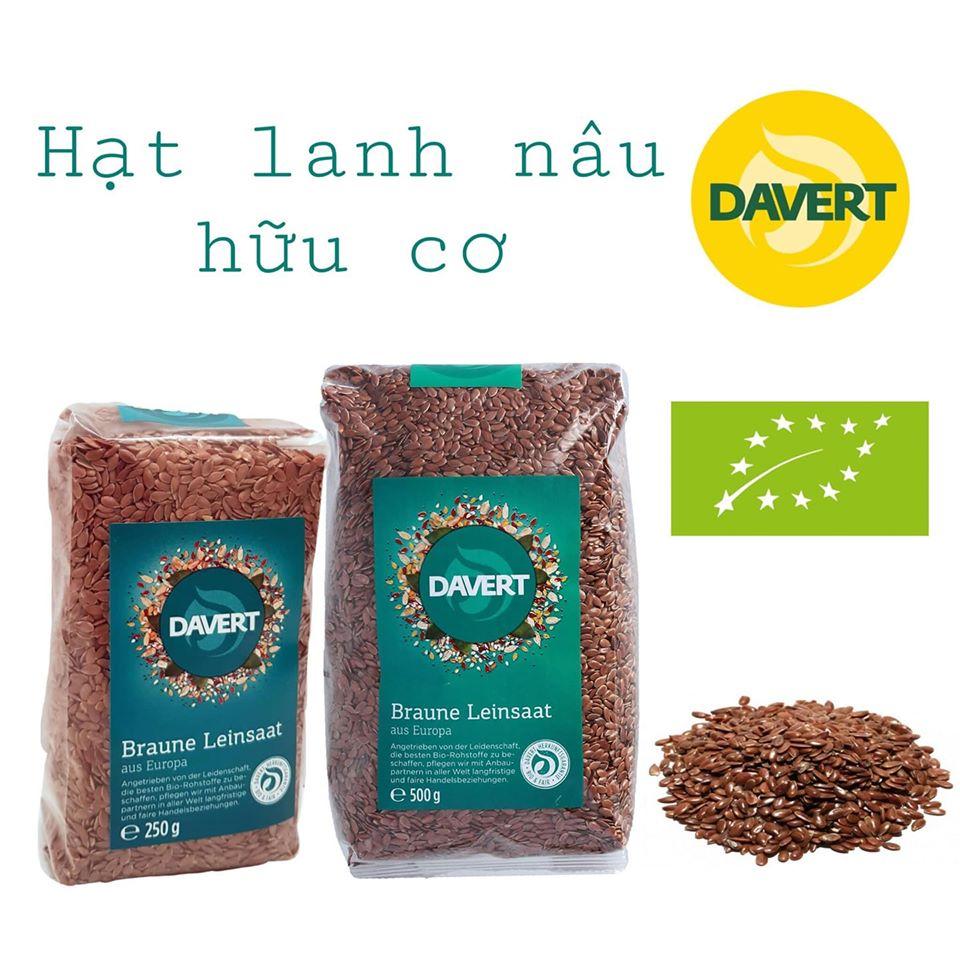 Hạt lanh nâu hữu cơ chưa rang Davert (250g)