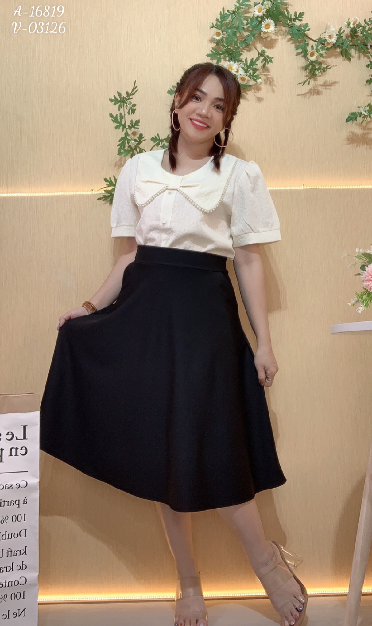 Big Size Long Dress with 2 Pockets - 03126