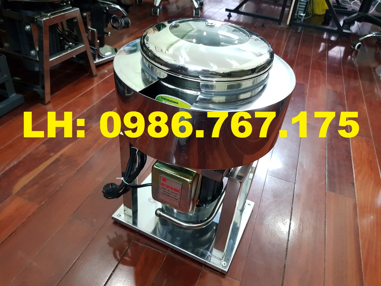 Máy xay giò chả, máy xay thịt làm giò chả, máy làm giò chả loại 2kg, khung hộp Inox, có bao đá