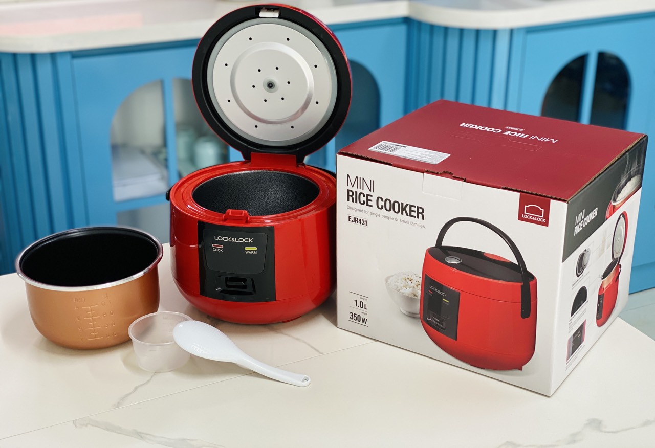 Nồi Cơm Điện Mini Dung Tích 1 lít Màu Đỏ Lock&Lock EJR431 (cam kết hàng chuẩn, y hình)