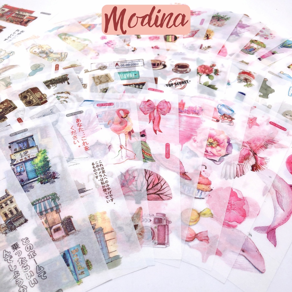 Set 6 tấm sticker trang trí sổ, hình dán sticker cute