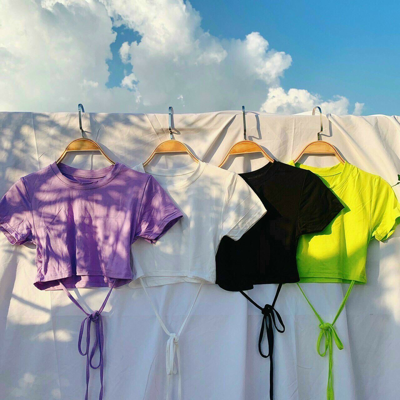 ÁO CROPTOP DÂY BO EO