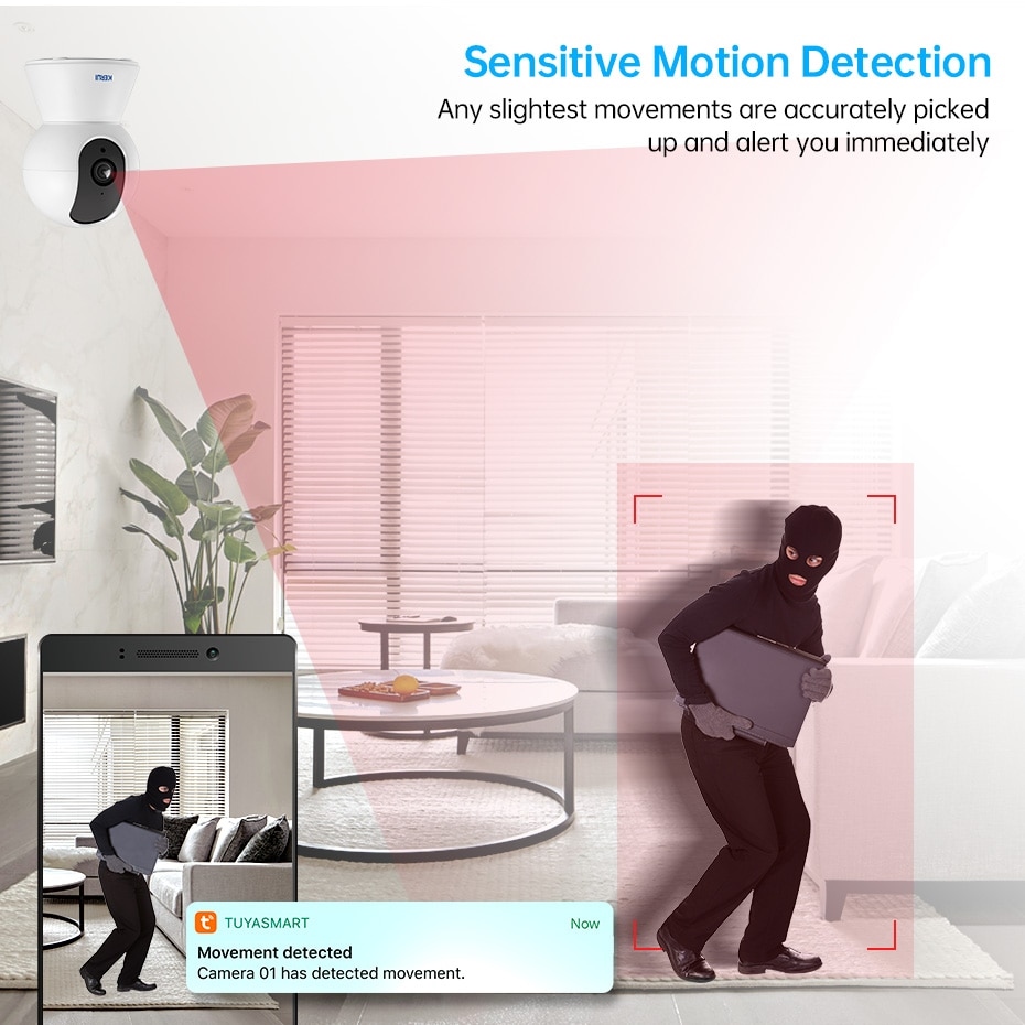 Kerui 1080p tuya smart mini wifi ip camera indoor wireless security home cctv surveillance burglar camera 2mp with auto tracking