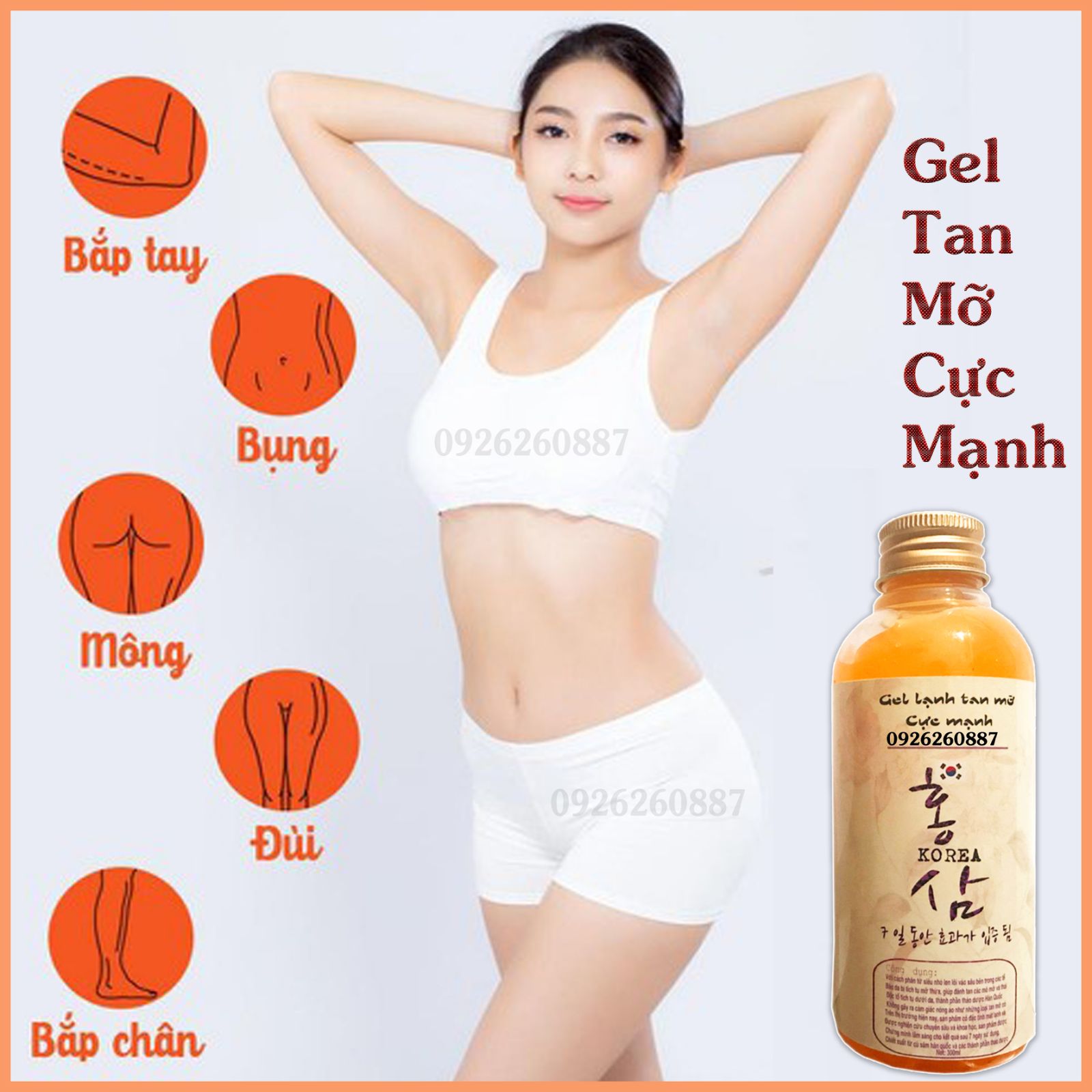 [HCM]Gel Lạnh Tan Mỡ Bụng .Đùi .Bắp Tay .Cấp Tốc Hàn Quốc