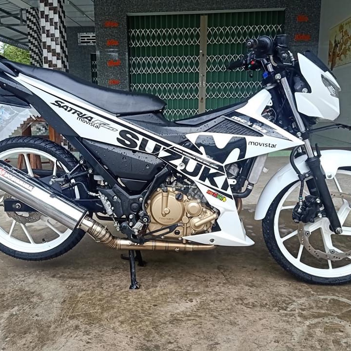 Tem rời Satria Fi Movistar dán xe trắng