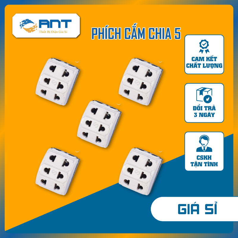 Phích Cắm Điện Chia Nhanh Chóng 5 Trang Tế Đa Năng - Cảm Khiết Chất Lượng