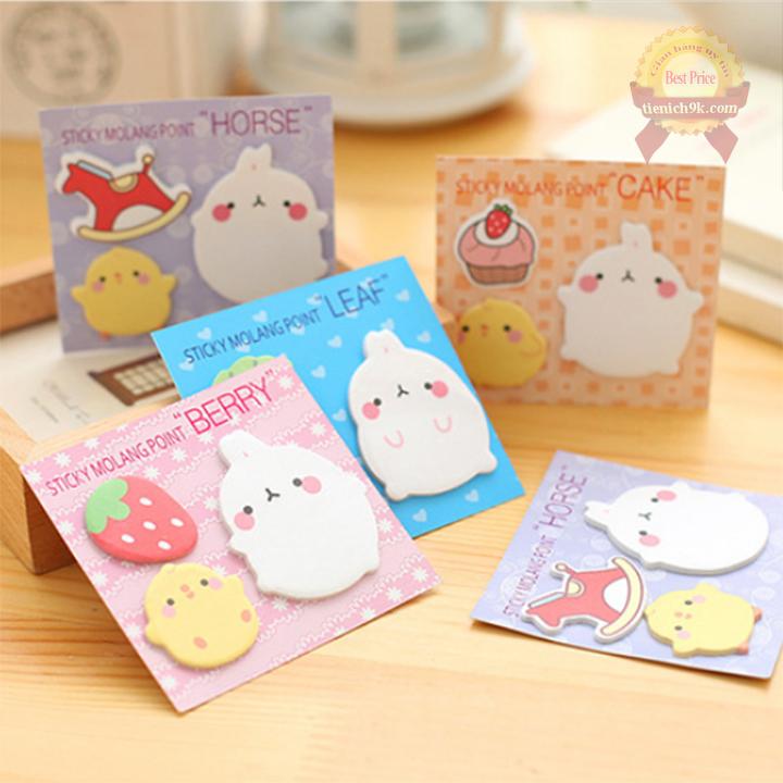 Combo 2 Bộ Giấy nhớ thỏ molang 3 mẫu – Giấy note ghi chú