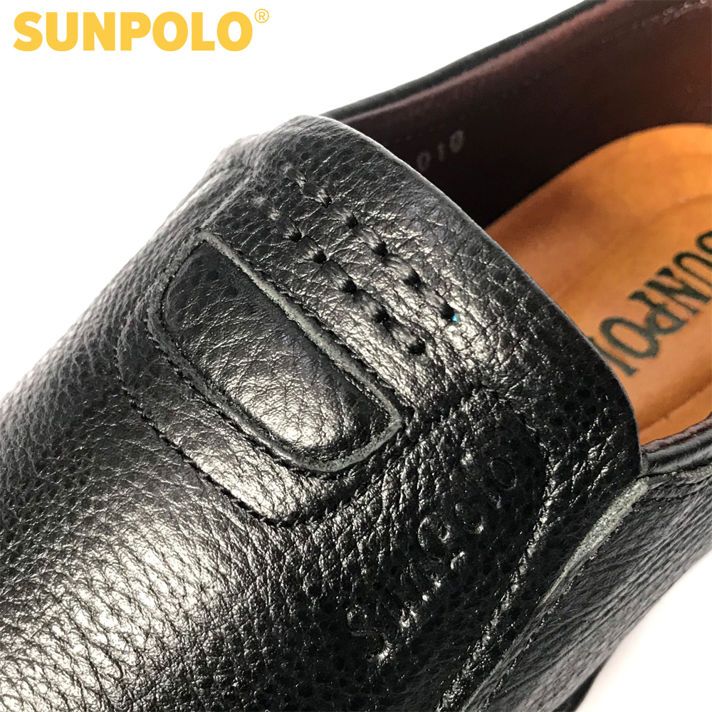 Giày nam, Giày mọi nam da bò SUNPOLO LS4010 (Đen, Nâu)