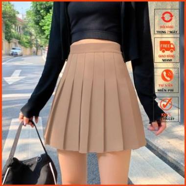 Chân váy xếp ly tennis dáng chữ a ngắn madela kiểu xòe, chân váy xếp li tennis chữ a