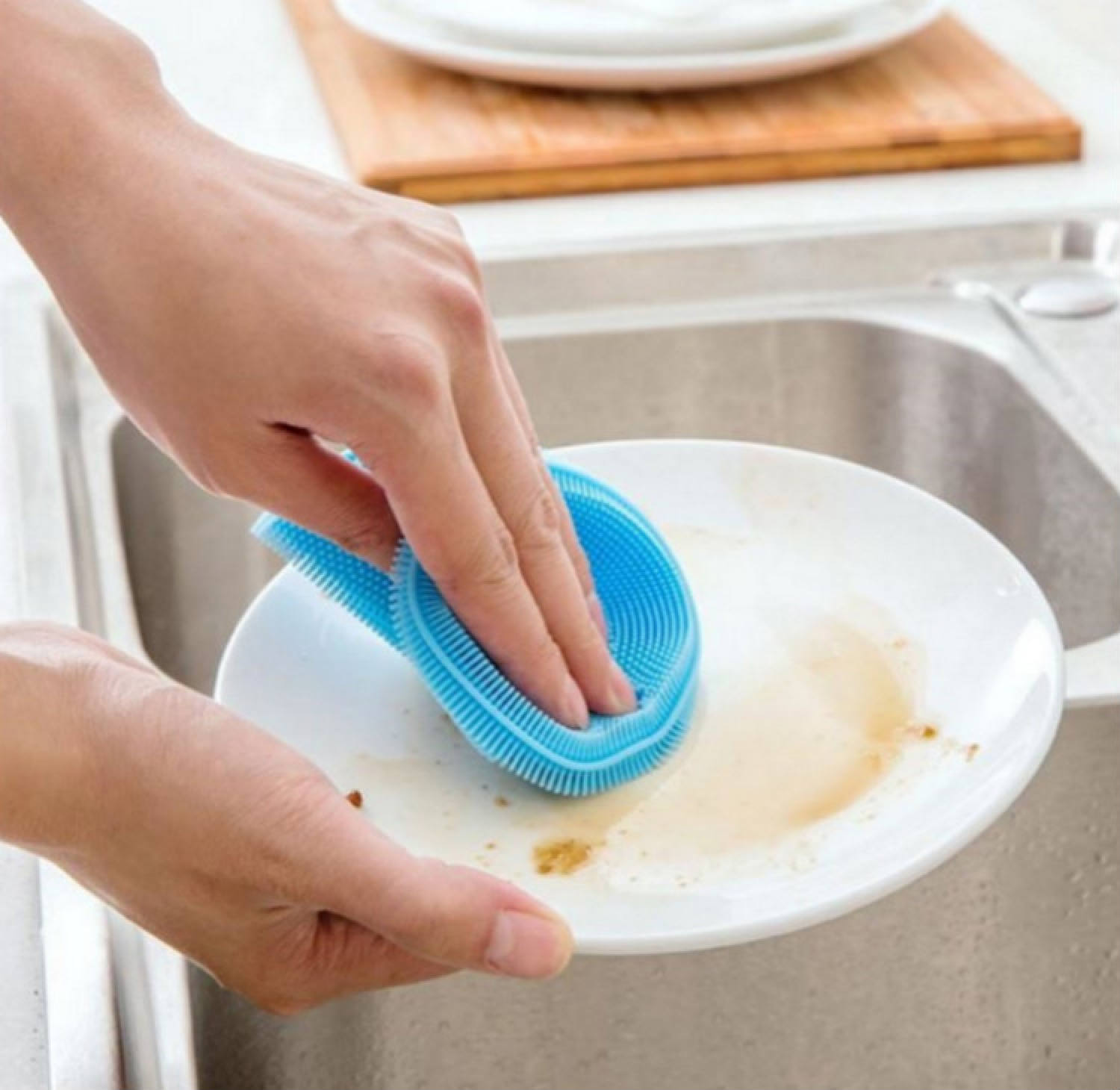 Combo 2 Miếng Rửa Chén Bát Silicon Đa Năng Siêu Sạch (màu ngẫu nhiên),