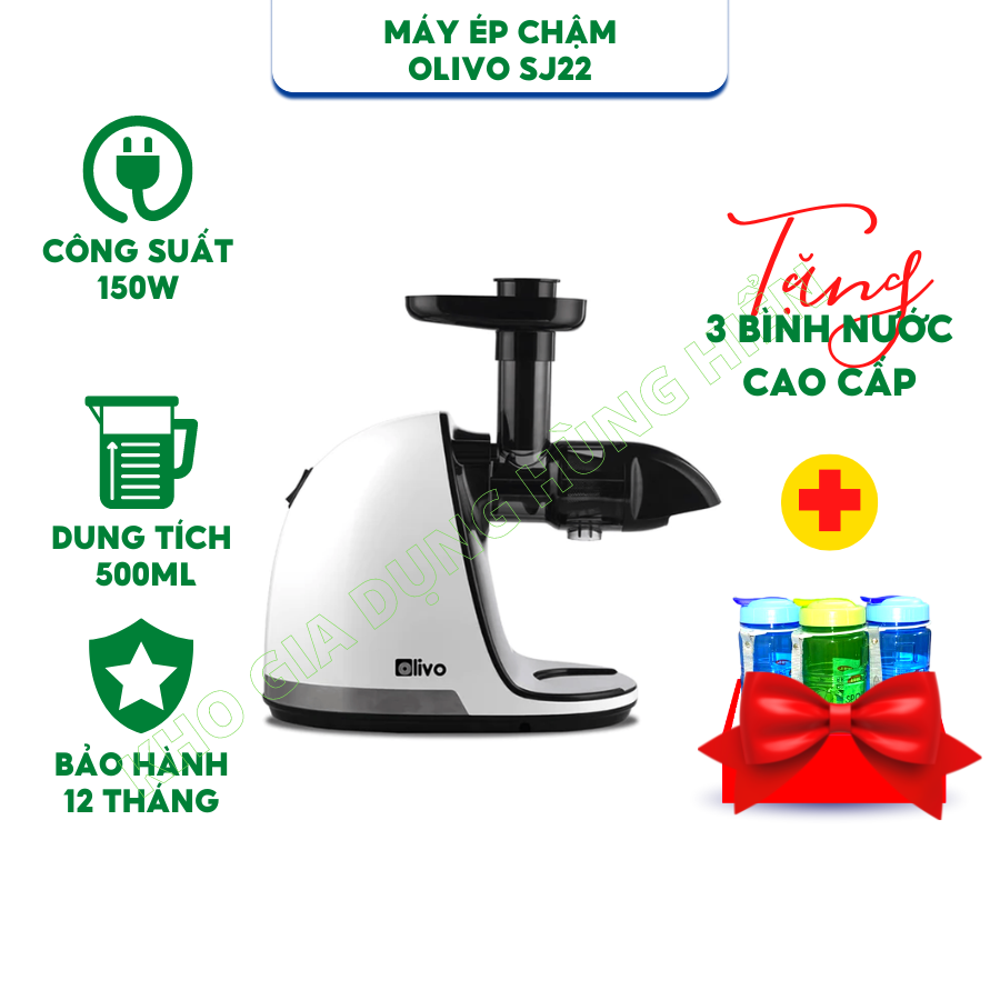 Máy ép chậm trục ngang olivo sj22 công suất 150w - hàng chính hãng