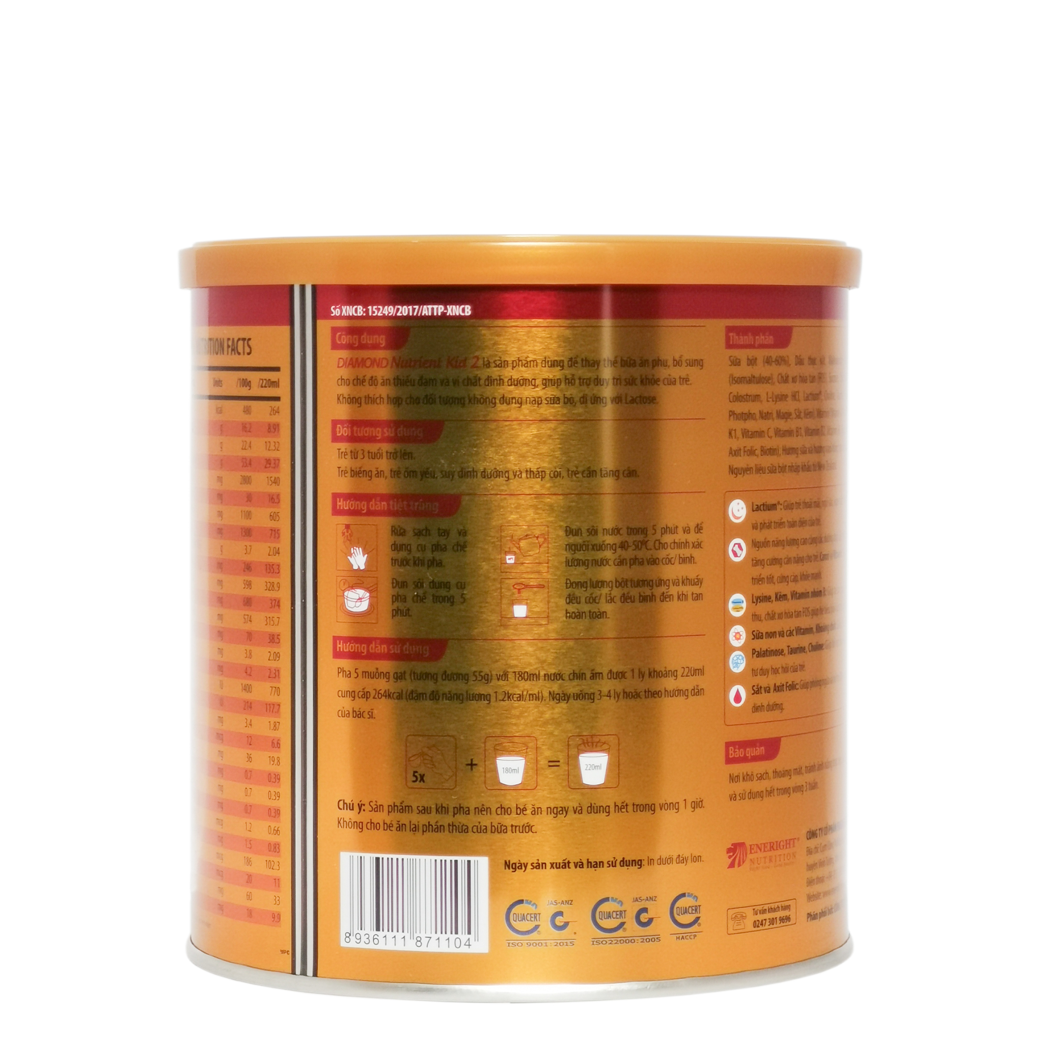 Sữa Bột DIAMOND Nutrient Kid Plus 1+ - Hộp 800g (Cho trẻ trên 1 tuổi)