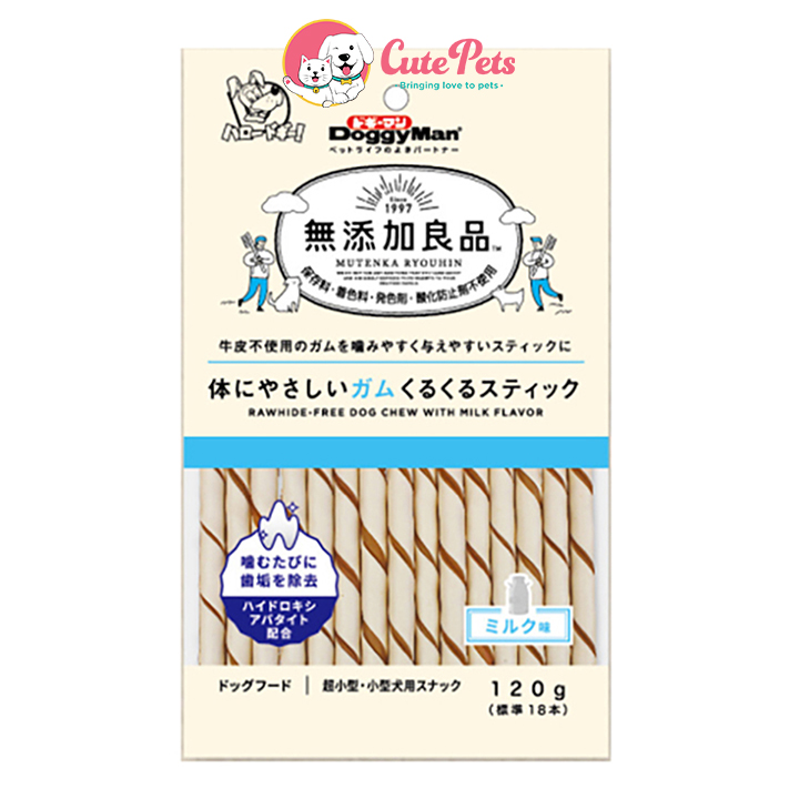 [HOÀN TIỀN 10%]Xương gặm cho chó dạng que thưởng DoggyMan 120g - CutePets