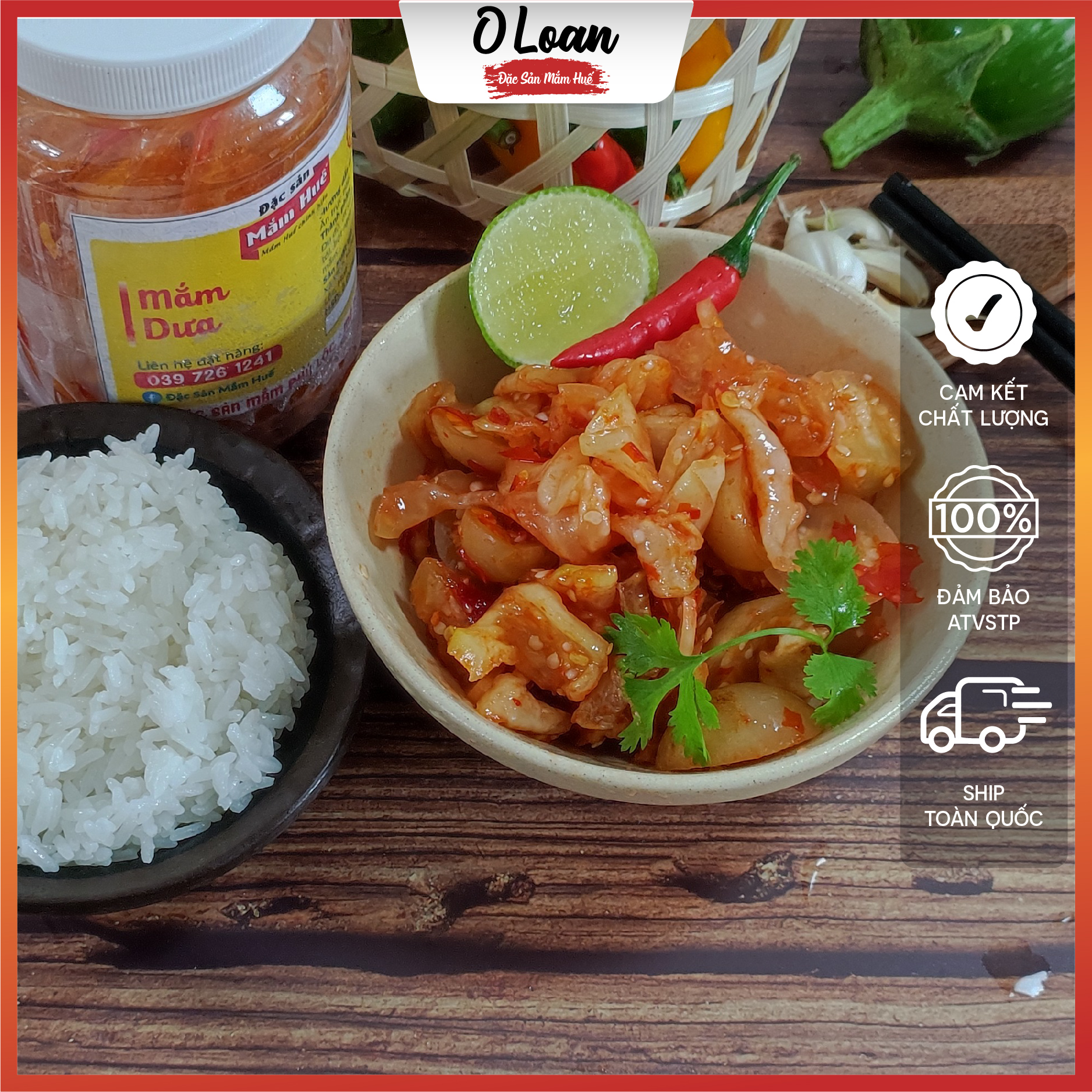 Mắm dưa đặc sản mắm huế o loan hủ 1kg
