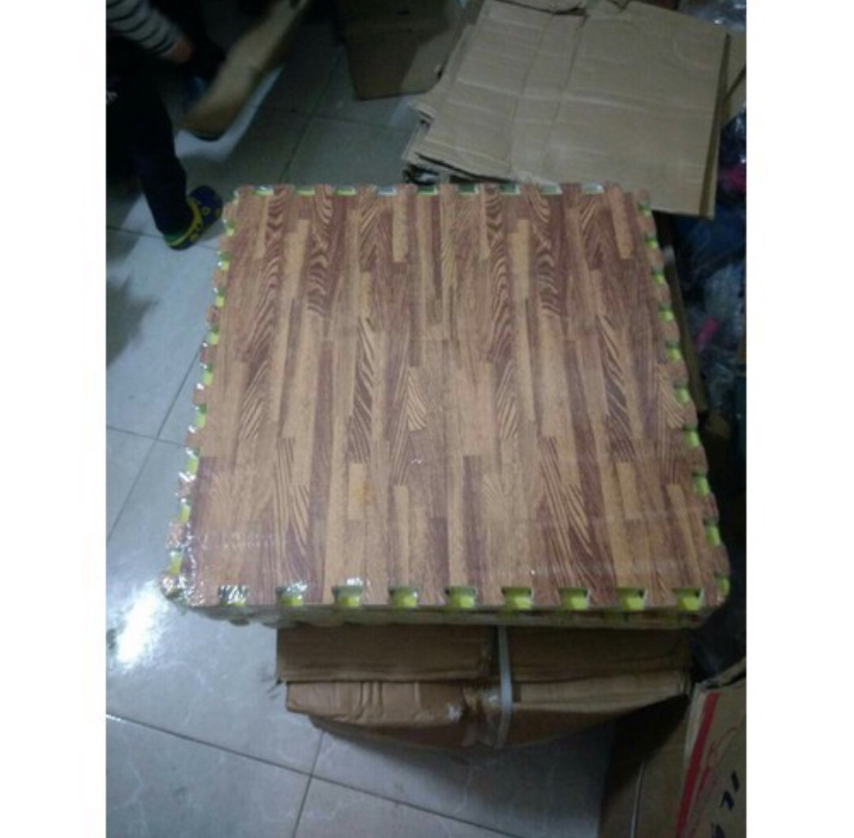 Thảm Lót  sàn Vân gỗ bộ 6 miếng kT (60 x60 Cm)